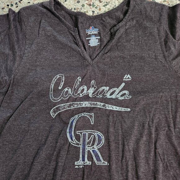 Colorado Rockies Jersey Womens 4X Black Genuine Merchandise Majestic - Picture 5 of 8